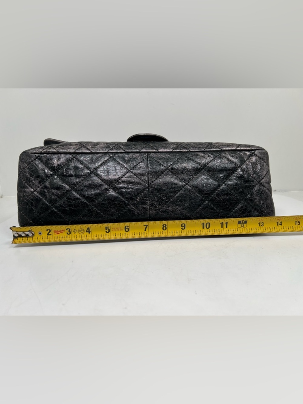 Chanel Quilted Aged Calfskin Silver / Gray Reissue 2.55 Double Flap 227 - Picture 8 of 11